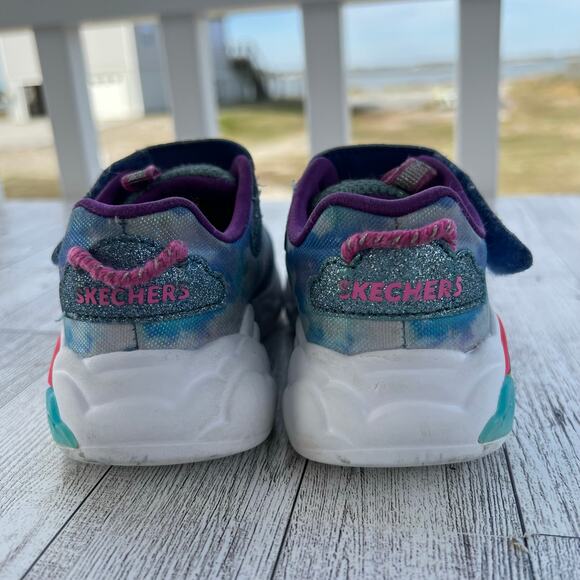 Skechers Rainbow Racers Light Up Sneakers Girl’s size 8 - Picture 4 of 7